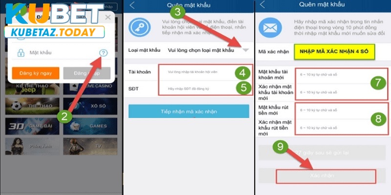Cách lấy lại mật khẩu KUbet nhanh nhất cho bạn